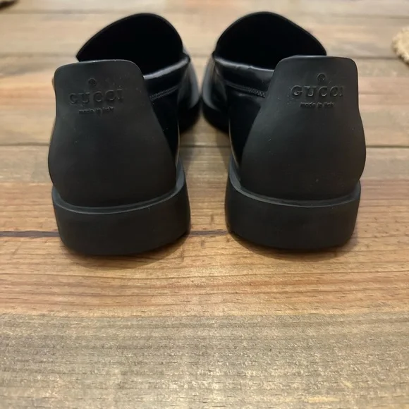 GUCCI Classic Leather LoafersSlip On Size 8 BLACK